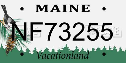 NF73255 Maine License Plate