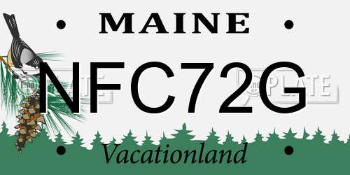 NFC72G Maine License Plate