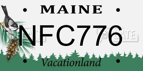 NFC776 Maine License Plate