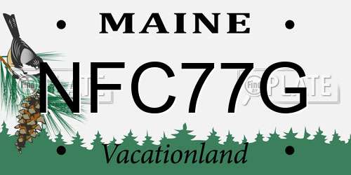 NFC77G Maine License Plate