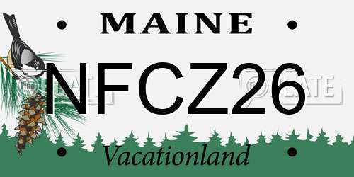 NFCZ26 Maine License Plate
