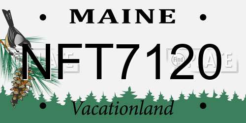 NFT7120 Maine License Plate