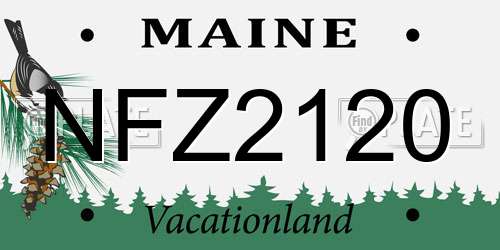 NFZ2120 Maine License Plate