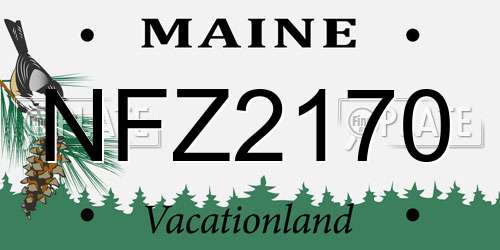NFZ2170 Maine License Plate