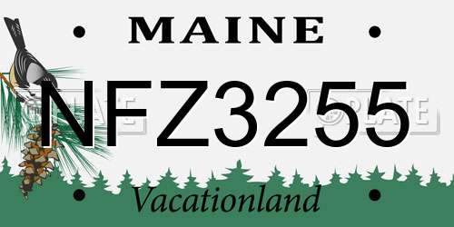 NFZ3255 Maine License Plate