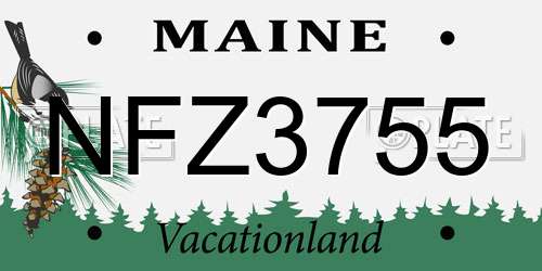 NFZ3755 Maine License Plate