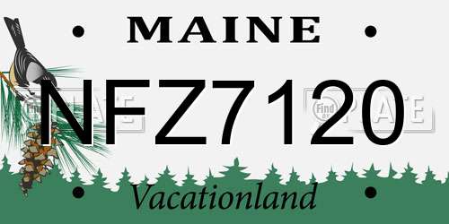 NFZ7120 Maine License Plate