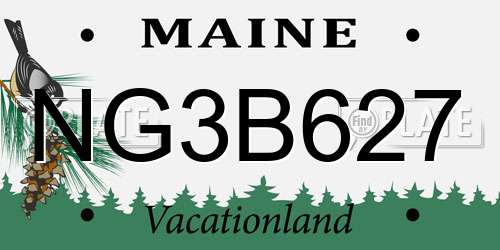 NG3B627 Maine License Plate