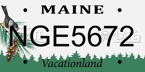 NGE5672 Maine License Plate