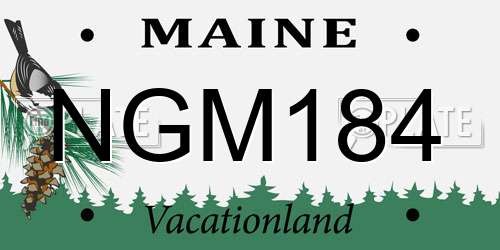 NGM184 Maine License Plate