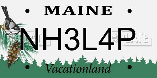 NH3L4P Maine License Plate