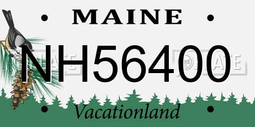 NH56400 Maine License Plate