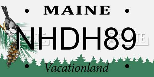 NHDH89 Maine License Plate