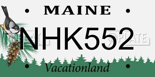NHK552 Maine License Plate