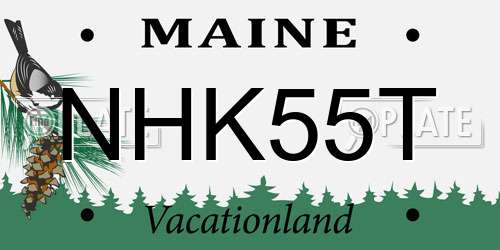 NHK55T Maine License Plate