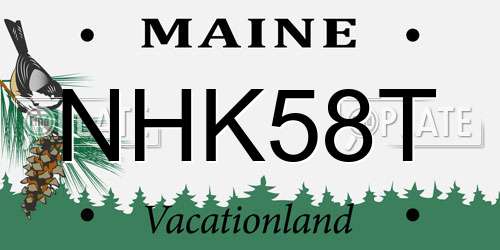 NHK58T Maine License Plate