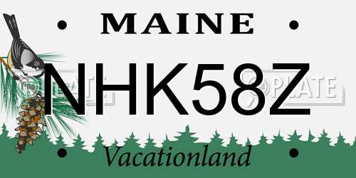 NHK58Z Maine License Plate