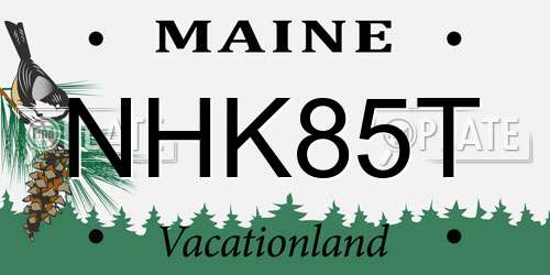 NHK85T Maine License Plate