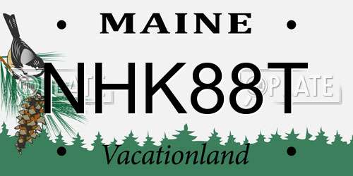 NHK88T Maine License Plate