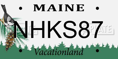 NHKS87 Maine License Plate