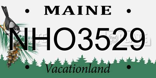NHO3529 Maine License Plate