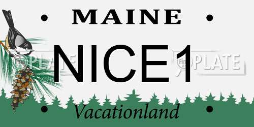 NICE1 Maine License Plate