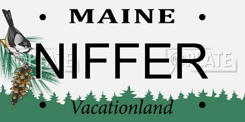 NIFFER Maine License Plate