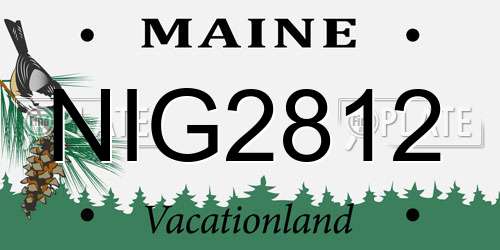 NIG2812 Maine License Plate