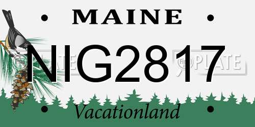 NIG2817 Maine License Plate