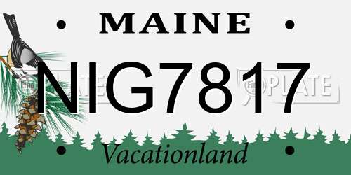 NIG7817 Maine License Plate