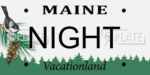 NIGHT Maine License Plate