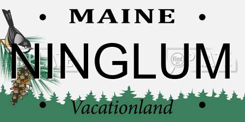 NINGLUM Maine License Plate
