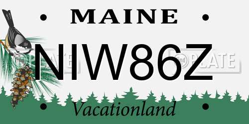 NIW86Z Maine License Plate