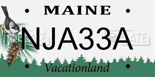 NJA33A Maine License Plate