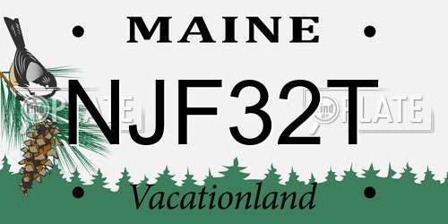 NJF32T Maine License Plate