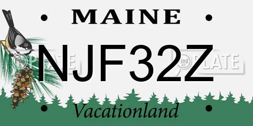 NJF32Z Maine License Plate