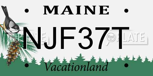 NJF37T Maine License Plate