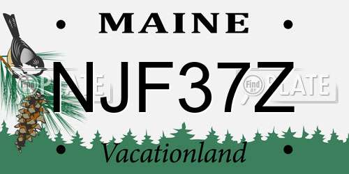 NJF37Z Maine License Plate