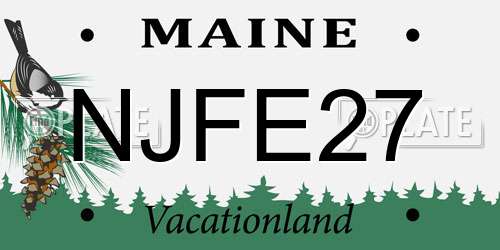 NJFE27 Maine License Plate
