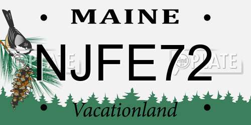 NJFE72 Maine License Plate