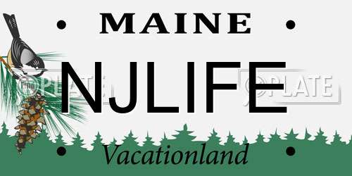 NJLIFE Maine License Plate