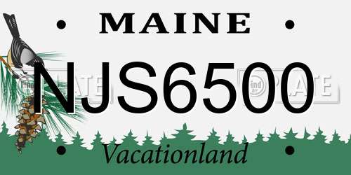 NJS6500 Maine License Plate
