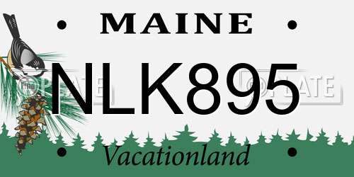 NLK895 Maine License Plate