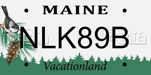 NLK89B Maine License Plate