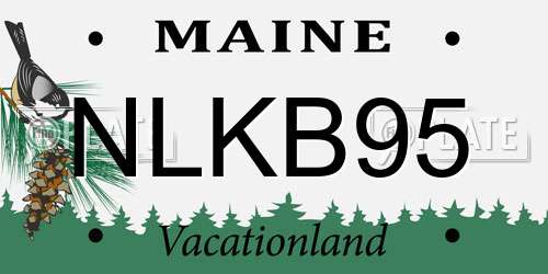 NLKB95 Maine License Plate