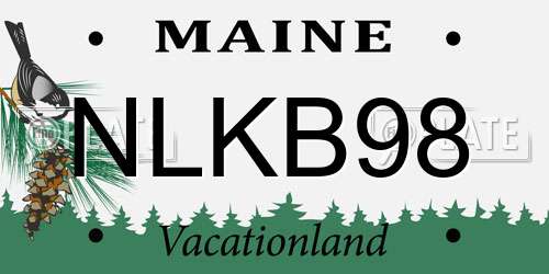 NLKB98 Maine License Plate