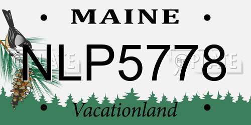 NLP5778 Maine License Plate