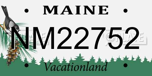 NM22752 Maine License Plate