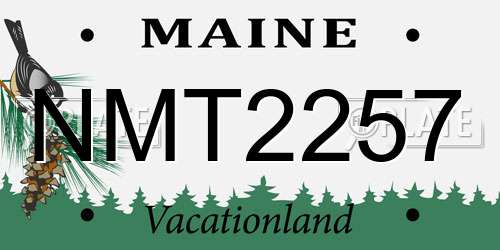 NMT2257 Maine License Plate