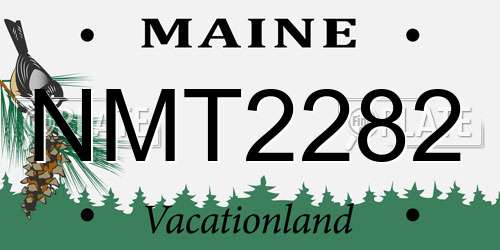 NMT2282 Maine License Plate